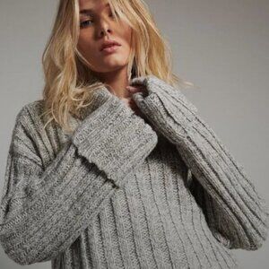 Knit Cropped Turtleneck Sweater